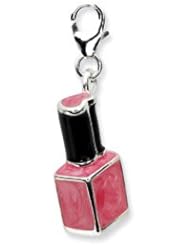 Amore Sterling 3-D Pink Nail polish Bottle Theme Charm