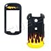 Motorola KRAVE ZN4 - Yellow & Red Flames/Fire on Black - Hard Case/Cover/Faceplate/Snap On/Housing