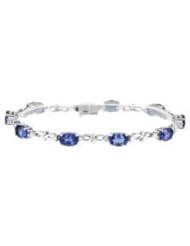 Tanzanite.com 14k White Gold Tanzanite and Diamond Bracelet 8.73 CT TW