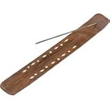 Incense Burner Br. Wood W/Inla - 1 pc,(Starwest Botanicals)