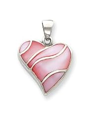 Sterling Silver Pink Stone Heart Pendant