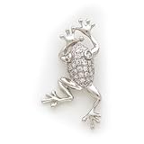 Sterling Silver CZ (Cubic Zirconia) Frog Pin