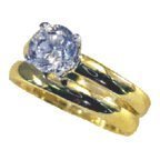 W-994 1 Carat Two Piece Wedding Ring Set 18 kt Gold EP Sizes Available in 5-10 Lifetime Guarantee Anniversary Engagement Band online