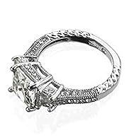Platinum Plated Diamanté Ring