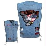 Diamond Plate&trade; Denim Motorcycle VEST- Xl