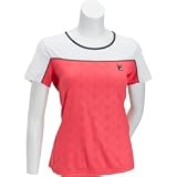Fila Center Court Short Sleeve Top (COLOR: Pink/White, SIZE:Large)