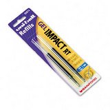 Refills for uni-ball? Gel Impact? RT Pens, Bold Point, Blue Ink, 2/Pack