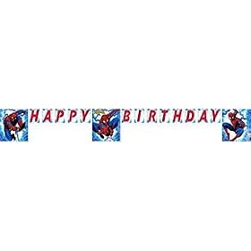 Amazing Spider-Man Jointed Happy Birthday Banner - 8 ft. by prettypartyplace