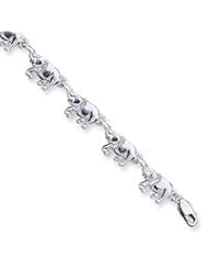Sterling Silver Elephants Bracelet QA1-7"