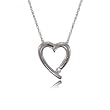 Diamond Heart Pendant in Solid 14 Karat White Gold