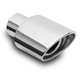 MagnaFlow Exhaust Stainless Steel Tip 35158 - 3.25in. x 4.5in. Diameter, 2.25in. I.D. Inlet, Double-Wall, 30-degree Angle-Cut, Rolled-Edge
