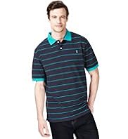 Blue Harbour Pure Cotton Striped Polo Shirt