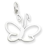 14k White Gold Butterfly Pendant