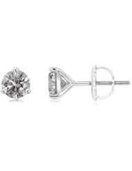 1 ct Solitaire Diamond Stud Earrings in White Gold