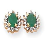 14k .04ct Diamond and Emerald Birthstone Earrings