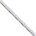 Sterling Silver 3mm Byzantine Chain Necklace - 18 Inch - Lobster Claw