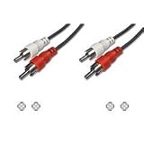 5m Stereo Cinch Anschlusskabel Anschluss Kabel 2x Stecker auf 2x Stecker