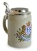 Ceramic Beer Mugs - Hofbrauhaus Ceramic Beer Stein Lion Motif with Lid - 0.5 Liter
