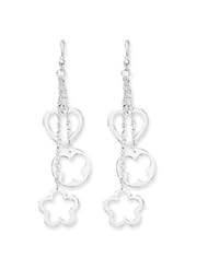 Sterling Silver Dangle Heart Earrings QE4116"