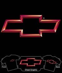 Chevrolet 3D Red Bowtie on Black T-Shirt (Size: XX-Large)