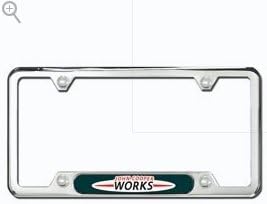 Mini Cooper License Plate Frame - "John Cooper Works" / Polished
