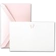 Engraved Pink Baby Footprints Announcement Cards