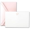 Engraved Pink Baby Footprints Announcement Cards