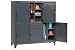 Heavy Duty Personnel Locker Double Tier 74x24x78 6 Doors Assembled Gray