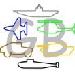 24/pk Military Shaped Silicone Rubber Bands Bracelets