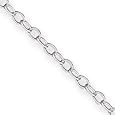 Sterling Silver 3.40mm Link Chain Necklace - 24 Inch - Lobster Claw