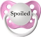 Expressions Pacifiers-Spoiled in Pink & White