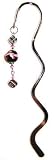 Black Lampwork Bead Bookmark with Swarovski Crystal
