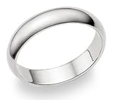 4MM 14K White Gold Plain Wedding Band Ring