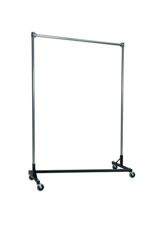 Quality Fabricators Heavy Duty Garment Z-Rack : Single Rail - 5' Base x 7' Up...