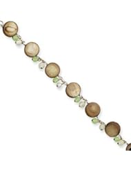 Sterling Silver FW Cultured Gold Pearls/Mother of Pearl Bracelet QH1943-8.5"