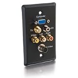 SGL GANG HD15 F-TYPE 3.5MM WALL PLT BLK