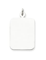 Sterling Silver Engraveable Rectangle Disc Charm
