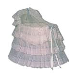 Ribbons and Lace Liner/Skirt and Hood w/ Valance - size: 16x32, color:Blue Ribbon