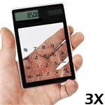 3 x Ultra Thin Compact Transparent Touch Screen Solar Calculator Counter Calculating Tool Kit - Black