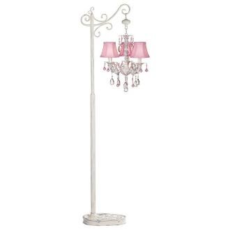Pretty in Pink Three Light Floor Stand Chandelier