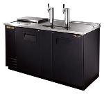 70 in Club Top Draft Beer Cooler, 2 Faucets, 2 Door, Holds 3 Kegs