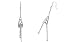 Cone and Cable Chain Dangling Earrings Sterling Silver