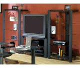 Black Entertainment Center with Glass Shelves E-Series Collection by Studio RTA - OFG-RM1003