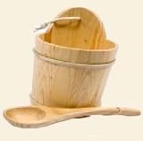 Sauna Accessories for best Sauna Traditions - WOODEN WATER BUCKET & LADLE SET W/O LINER- ACCES-BLC-20