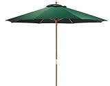 "Home Design Deluxe (R)" Weather Resistant Quality Teak Wood Nine Foot Patio Umbrella Market Umbrella - Forest Green