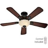 21v%2BfnGNFLL. SL160 Hunter Fan 23949 48 Forest Hill Antique Indoor Midas Black Ceiling Fan w/ Light & Remote
