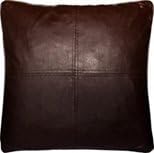 My Cozy Quarters K-9-DP-040A-BRO Faux Leather Self Cord Decorative Pillow - Brown