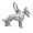 Dog German Shepherd Charm - Sterling Silver