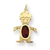 14k Garnet Boy Birthstone Charm