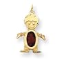 14k Garnet Boy Birthstone Charm - JewelryWeb
